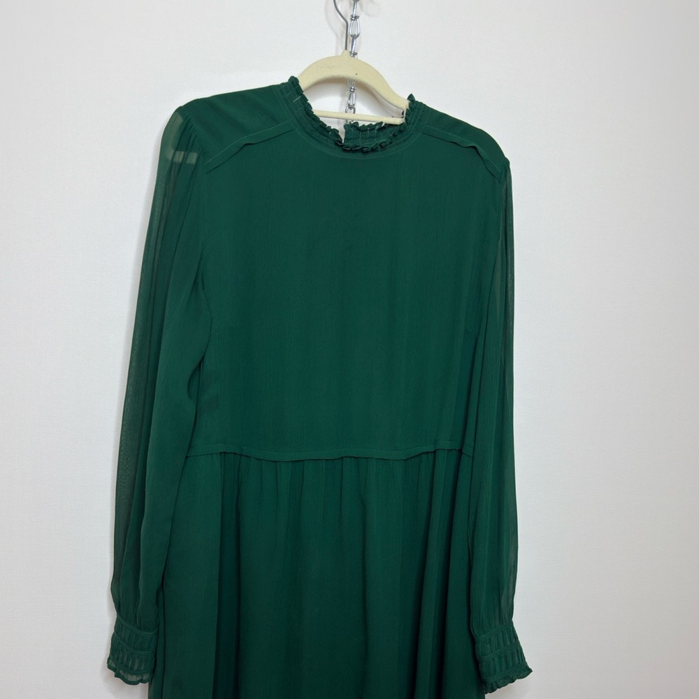 Sezane 100% silk green dress size 38/M - Picture 3 of 10